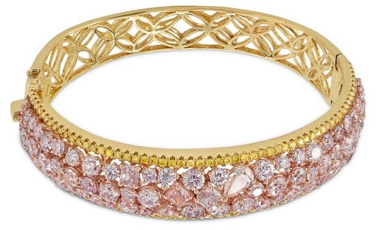 Couture Pink and Canary Yellow Diamond Bangle